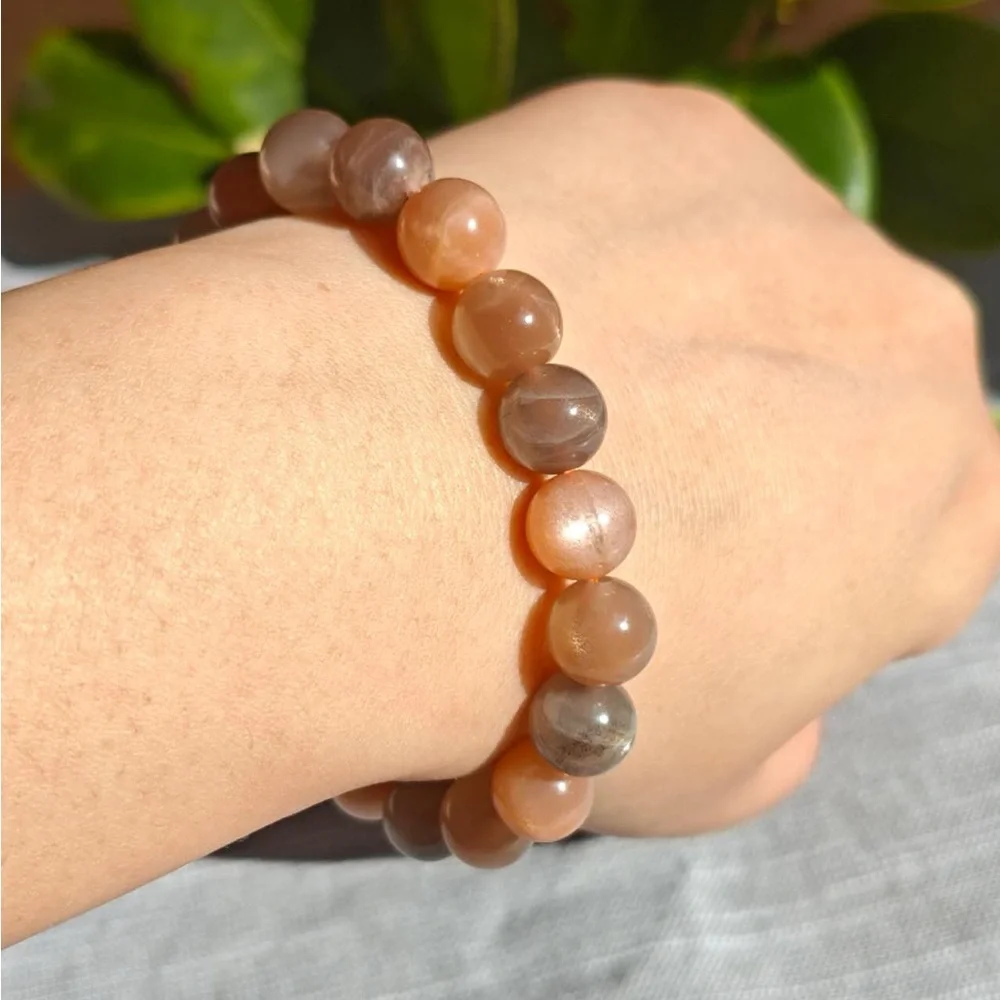 8mm stretchable multicolor‎ moonstone bracelet